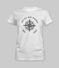 Load image into Gallery viewer, WEEK 52: &quot;Not All Who Wander Are Lost&quot; Men&#39;s/ Women&#39;s Crewneck Graphic T-Shirt/ Women&#39;s Racerback Tank Top
