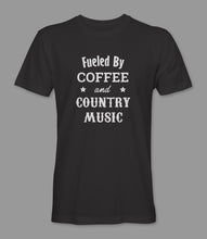 Load image into Gallery viewer, WEEK 5: &quot;Fueled By Coffee and Country Music&quot; Men&#39;s/ Women&#39;s Crewneck Graphic T-Shirt/ Women&#39;s Racerback Tank Top

