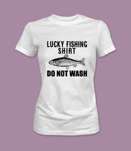 Load image into Gallery viewer, &quot;Lucky Fishing Shirt Do Not Wash&quot; Crewneck Graphic T-Shirt
