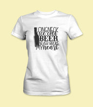 Load image into Gallery viewer, &quot;Long Neck Ice Cold Beer Never Broke My Heart&quot; Crewneck Graphic T-Shirt

