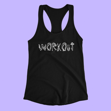 Load image into Gallery viewer, &quot;WORKOUT&quot; Women&#39;s Graphic Racerback Tank Top
