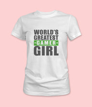 Load image into Gallery viewer, &quot;World&#39;s Greatest Gamer Girl&quot; Crewneck Graphic T-Shirt
