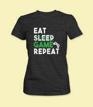 Load image into Gallery viewer, &quot;Eat Sleep Game Repeat&quot; Crewneck Graphic T-Shirt
